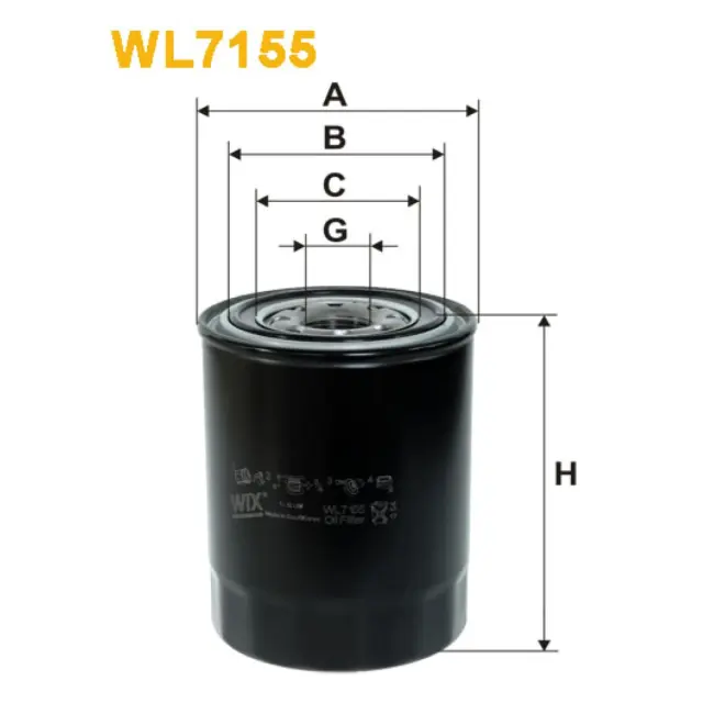 Фільтр оливи WIX FILTERS Ford Maverick I, Nissan Almera (N15), Patrol, Patrol GR, Pick Up, Primera (WL7155)