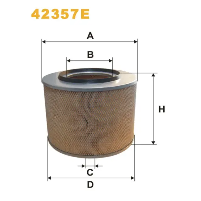 Фільтр повітряний WIX FILTERS Mercedes 12T, 14T, 16T, 17T, 18T, 19T, 20T, 22T, 24T, 25T, 26T, 30T, (42357E)