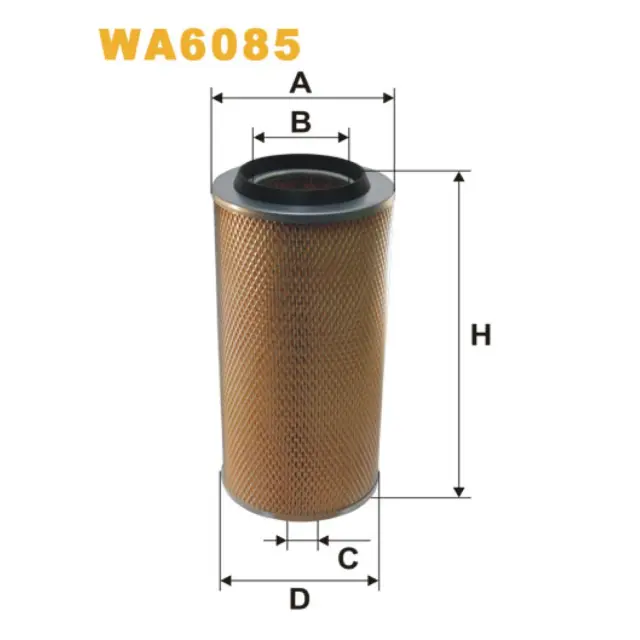 Фільтр повітряний WIX FILTERS Avia, Daf, Ebro, Faun, Ford, Iveco, Liebherr, M.A.N., Pegaso, Renaul (WA6085)