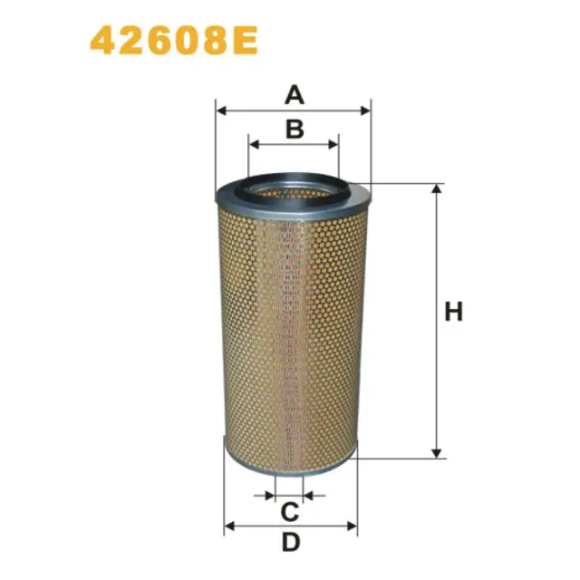 Фільтр повітряний WIX FILTERS Daf, Evobus, Ikarus, Iveco, Jelcz, Kaessbohrer, Karosa, Liaz, Liebher (42608E)
