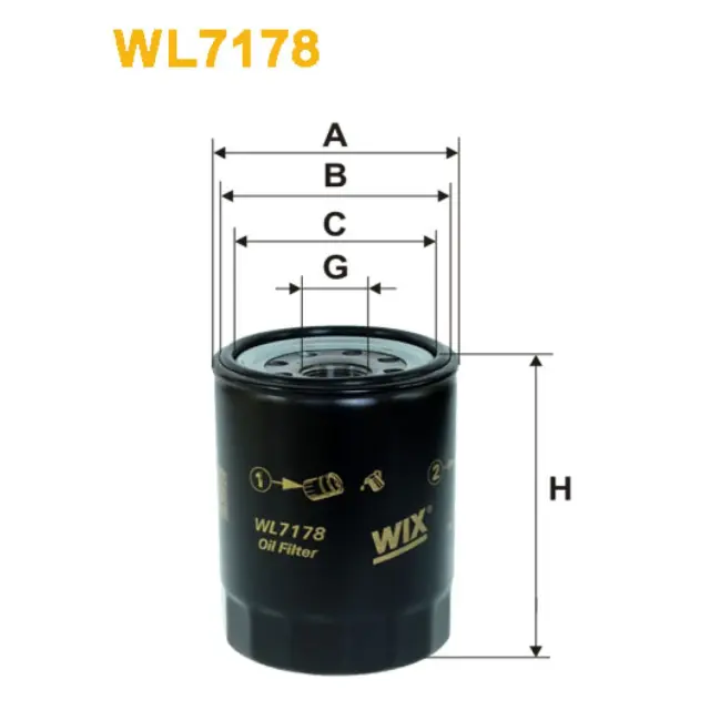 Фільтр оливи WIX FILTERS Daihatsu Rocky, Isuzu Trooper, Mazda 626 (GD/GV/GE), Mitsubishi Galant VI (WL7178)
