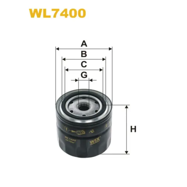 Фільтр оливи WIX FILTERS Bedford, Renault (RVI) Maxity, Massey Ferguson, LDV, Nissan Almera, Cabst (WL7400)