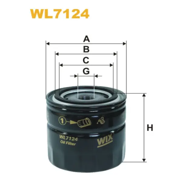Фільтр оливи WIX FILTERS Atlas Copco, Steyr, Volvo F 12, F 16, FH 16, N 12, Renault Trafic, Volvo (WL7124)