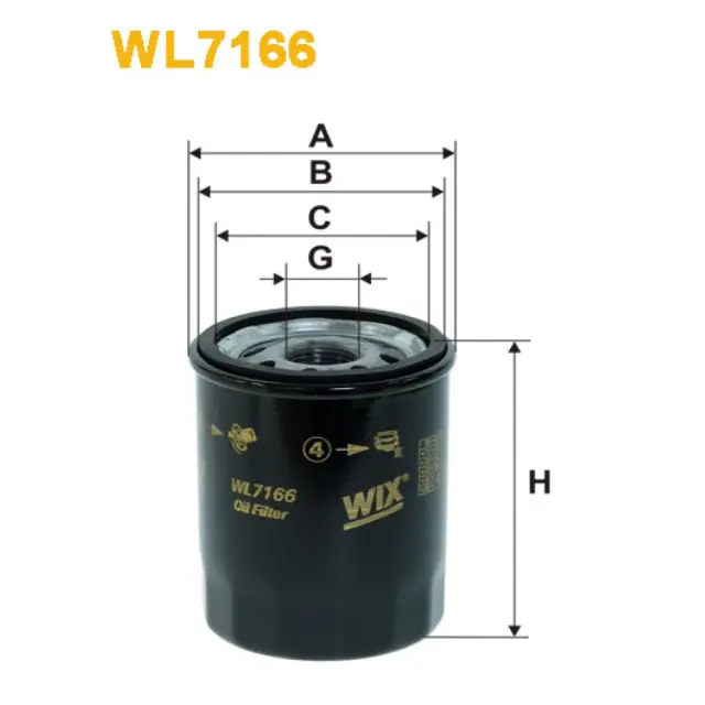 Фільтр оливи WIX FILTERS Infiniti G20, Nissan 100 NX, Micra II (K11), Micra III (K12), Note, Prime (WL7166)