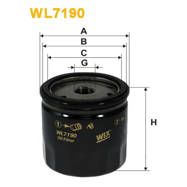 Фільтр оливи WIX FILTERS Opel Astra F/Astra F Cabrio, Astra G/Cabrio/Coupe (Astra II), Vauxhall As (WL7190)