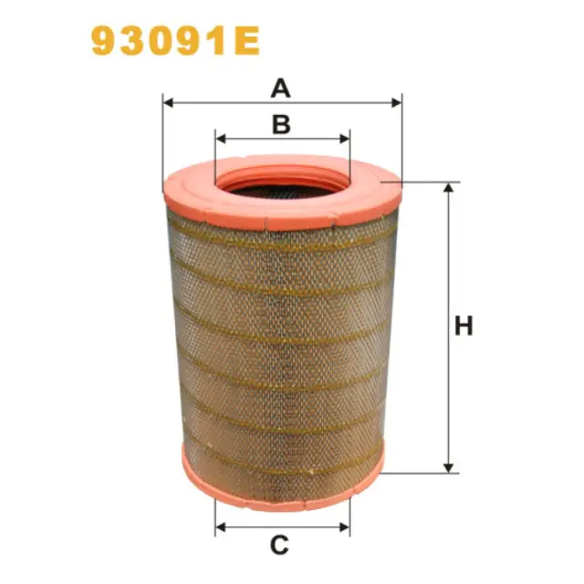Фільтр повітряний WIX FILTERS Scania 114, 124, 164, 94, P, R, T (93091E)
