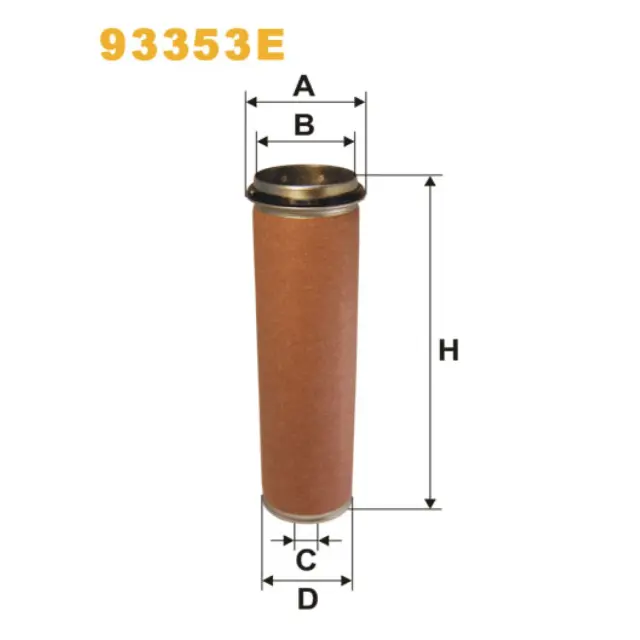 Фільтр повітряний WIX FILTERS Daf, Ikarus, Iveco, Liebherr, Pegaso, Renault (RVI), Akerman, Atlas C (93353E)