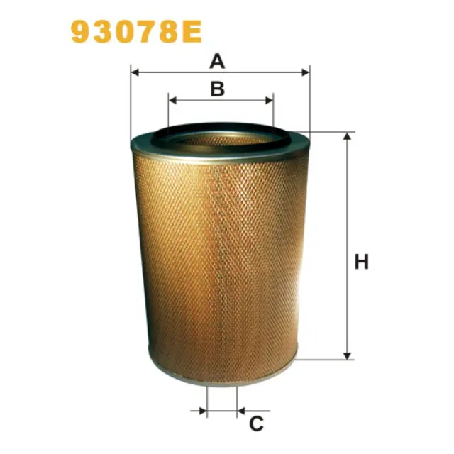Фільтр повітряний WIX FILTERS Kaessbohrer S 200, S 300, Mercedes 18T, 20T, 25T, 26T, 30T, 32T, 35T, (93078E)