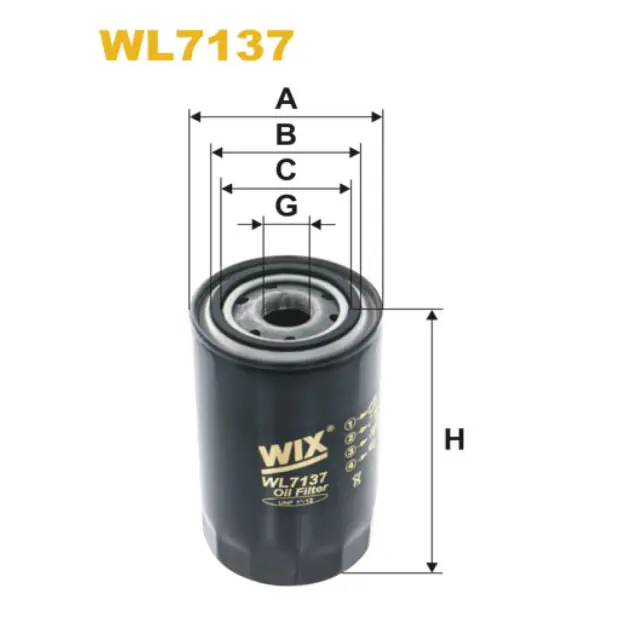 Фільтр оливи WIX FILTERS Nissan Patrol, Pick Up (WL7137)