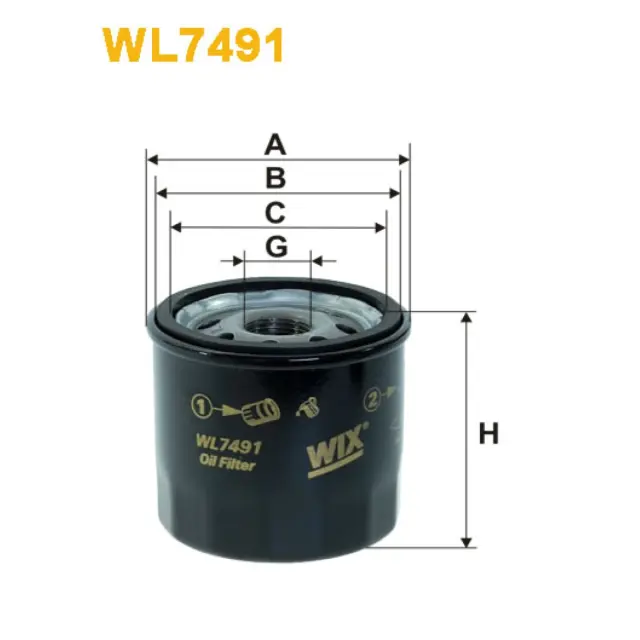 Фільтр оливи WIX FILTERS Chevrolet Europe (GM) Aveo, Spark (WL7491)