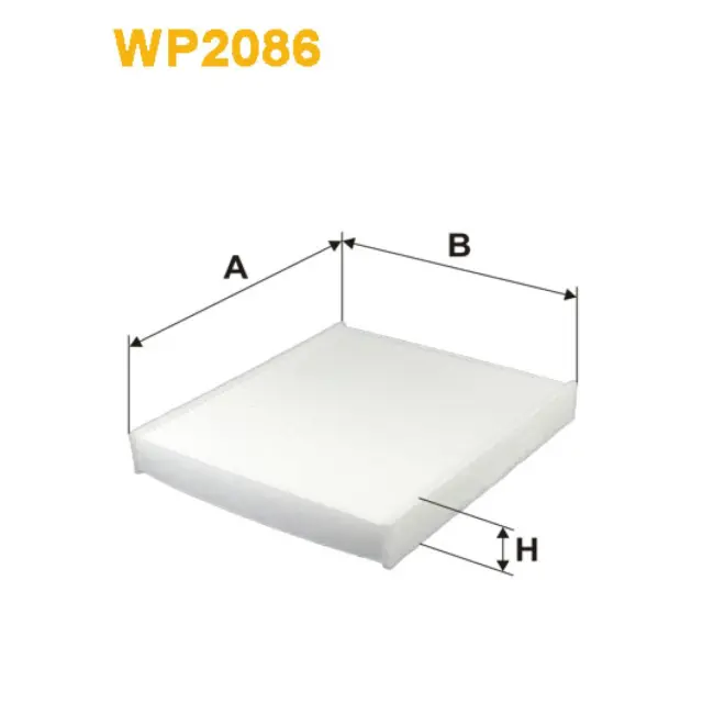 Фільтр салону WIX FILTERS Audi A1, Seat Ibiza V, Toledo IV, Skoda Fabia II, Rapid, Roomster, VW Po (WP2086)