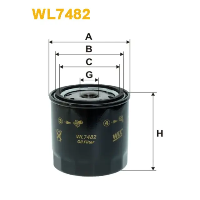 Фільтр оливи WIX FILTERS Nissan Navara, Pathfinder, Renault Laguna III, Megane CC, Megane III, Sce (WL7482)