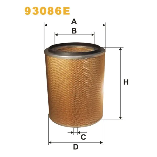 Фільтр повітряний WIX FILTERS Karosa C/LC, Renault (RVI) C, CBH, CLM, FR, G (Manager/Maxter), Maxte (93086E)